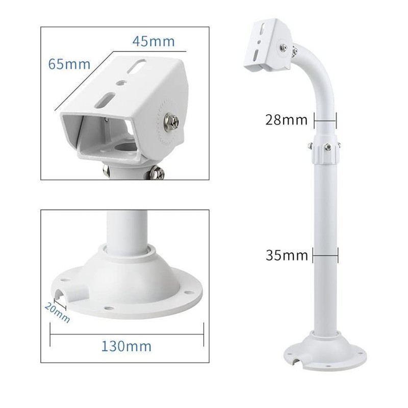 V-Fiabilidad J-Shaped Security Camera Mounting Bracket Extender Pole,30-60cm Adjustable Ceiling