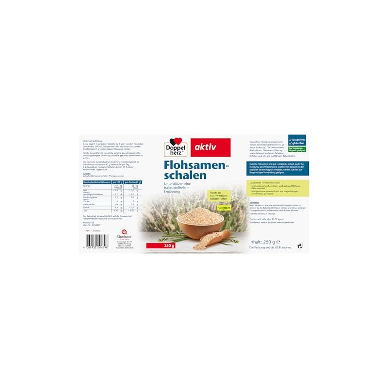 Doppelherz Psyllium Husks - Fibre Rich Dietary Supplement to Support