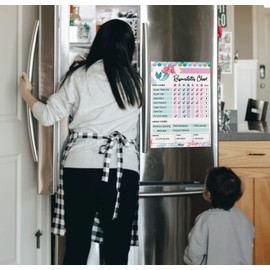 Inkdotpot Magnetic Dry Erase Weekly/Daily Chore Chart Schedule Board for Kids Chores Reward Chart,Good Behavior Chart Blank Magnetic List with 2 Dry Erase Markers (Mermaid)