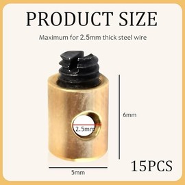 Pack of 15 Bowden Cable Nipples Made of Brass, High-Quality Bowden Cable Clamps for Motorcycle, Moped, Scooter, Garden Mower, Clutch Cable and Cable Pulley, Easy Assembly and Durable