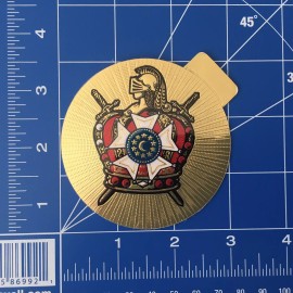 Masonic Knight Crown Swords Mason Super Glossy Vintage Foil Type Sticker Decal