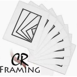 CR Framing Pack Of 10 BLK & White Pre-Cut 8" X 10" Picture Mats For (4 3/4" X  6 3/4")