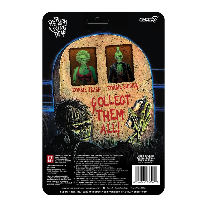 SUPER7 リターン・オブ・ザ・リビング・デッド ゾンビ トラッシュリアクションフィギュア 3.75インチ
