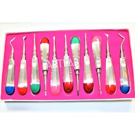 German Premium Dental Elevator Set of 11 PC Orthodontic Instrument Tools (CYNAMED)