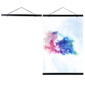 Medog Magnetic Poster Hanger Frame, 12" Wide Display Posters 12x18 12x16 12x20 12x24 12x36 Picture Frame in Black Wall Hanging Frame, Solid Wood, Black,1 Pack
