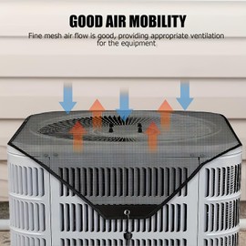 elitegadget Central Air Conditioner Cover for Outside Units - Top Universal Outdoor AC Defender Leaf Guard Mesh Air Conditioner Cover (36" X 36")