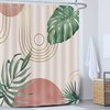 Boho Shower Curtain, Minimalist Bathroom Curtains, Mid Century Abstract Shower