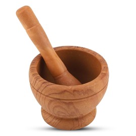 Manual Mortar and Pestle Set Premium PP Pestle & Mortar Set Spice Grinder Garlic Herb Spice Mixing Grinder Mortar and Pestle Grinder Pill Grinder Kitchen Bowl Smashing Tools(Wood Color)
