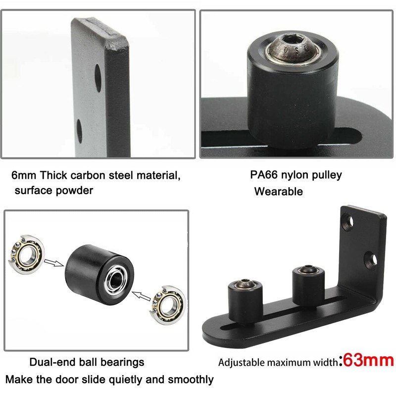 TeTupGa 2 Pack Sliding Barn Door Floor Guides, Flush Sliding