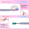 Dual Ended Cuticle Remover,Pre-Treatment Cuticle Pusher with 100#/240# Grit Sandpaper