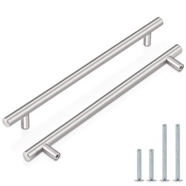 Probrico 10 Pack 10 Inch Hole Centers Brushed Nickel Cabinet Pulls Stainless Steel T Bar Kitchen Cabinet Handles Drawer Dresser Pulls Kitchen Cabinet Hardware