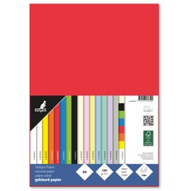 kangaro - Coloured Paper Red DIN A4 120 g/m² FSC Mix - Pack of 100 - Writing Paper Craft Paper DIY K-0043F075 29.7 x 21 x 1.5