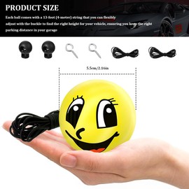 QZTYTY 2PCS Double Garage Parking Aid, Parking Stopper for Garage, Parking Assistant with Ball Sensor Assist Solution, Parking Guide System Sensor Assistant Car Accessories for Vehicles (Smile*2)