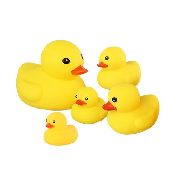 Bath Duck Toys 5 Pcs Yellow Rubber Duck Family Squeak