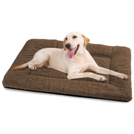 Baodan Dog Bed for Large Dogs, Washable, 90 x 60 cm, Super-Soft Cat Bed with Non-Slip Underside, Brown