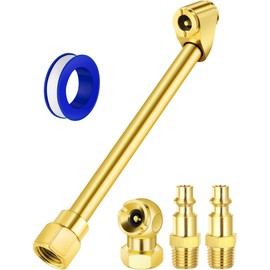 EVOULTES 2-Way Connection Air Chuck Set, Heavy Duty Dual Head Air Chuck with Closed Ball Tire Chuck & 1/4 Inches NPT Male Quick Plug, Tire Air Fill Kit for Tire Inflator Gauge and Air Compressor