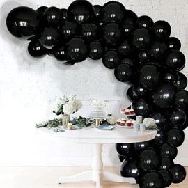 XEANCO Balloons 50 Pcs, Beautiful 10 inches Latex Balloons, Party Balloons, Wedding Balloons for Decoration, Perfect for YOUR beautiful Parties, Birthdays (Black-50 Pack), XPB-01