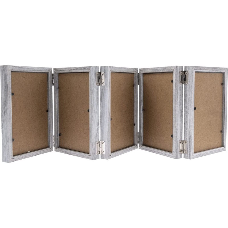 5 Folding 4 x 6 Inch Hinged Picture Frame, Wood