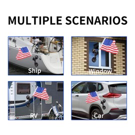 Suction Cup Type Vehicle Flagpole Bracket Aluminum Alloy for Car RVs, Suction Cup Flagpole Holder, Universal Strong Suction Stable Holds Flags Compatible with Camper, Truck, Boats, Yachts