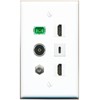 RiteAV Coax 2 HDMI SC-APC-SX TOSLINK USBC Flat/Solid Wall Plate [White]