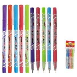 WIN 5 x 0.7mm Tip Ball Pens SirPrize BLUE Ballpoint Biro Pens Soft Rubber Grip