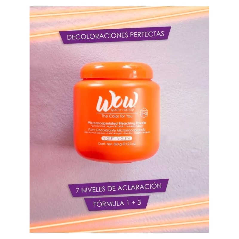 Wow Beauty Factor Bote Decolorante Wow 350gr Kit Con Peróxido