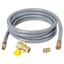 ATKKE 1/2 inch ID Natural Gas Grill Hose with Quick Connect Fittings, Low Pressure LPG Hose for Weber, Char-broil, Pizza Oven, Patio Heater and More Appliances, 12 Feet