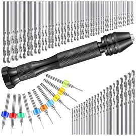 Vinsot 95 Pieces Hand Drill Bits Set, 1 Pin Vise and 94 Pieces Micro Twist and PCB Mini Drill Bits for Resin Polymer Clay Craft DIY Jewelry(Black)
