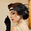 JUSTUSNX Gatsby Feather Crystal Headband, 1920s Flapper Headband Rhinestone Headband