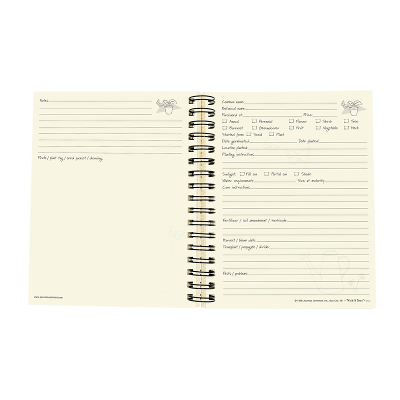 Write it Down series by Journals Unlimited, Guided Journal, Gardening,