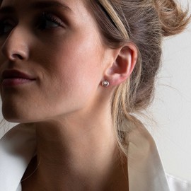 Dew Sterling Silver and Freshwater Pearl Spiral Stud Earrings