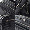 Bliss Leather Crocodile Embossed Cowhide Leather Second Bag, Double Zipper,