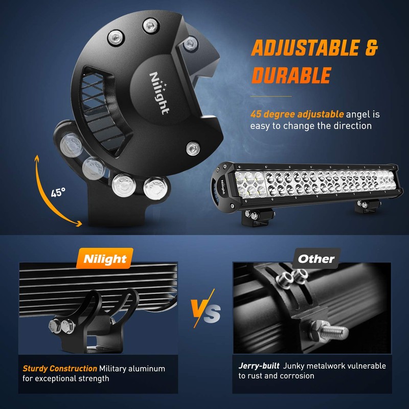 Nilight - ZH006 LED Light Bar 20 Inch 126W Spot