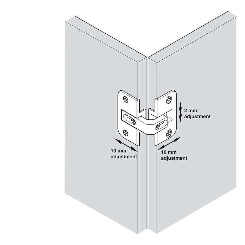 6-Case Pack Heavy Duty Adjustable Concealed Pie-Cut Corner Cabinet Door
