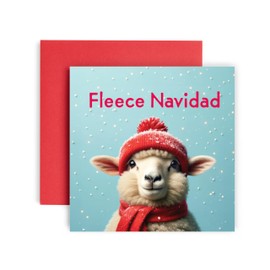 Huxters Christmas Cards for Women Men – Fleece Navidad Christmas Happy Christmas Card for him and her Family Christmas Holiday – Dad Mum Brother Sister Auntie Uncle Daughter holiday card
