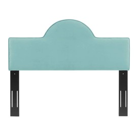 Ergode Dawn Performance Velvet Twin Headboard | Sunrise Design | Stain-Resistant Upholstery | Cozy Foam Cushioning | Adjustable Height | Mint