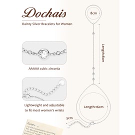 Dochais Bracelets for Women,14K Gold/Silver Plated Dainty Hand Chain Bracelets Trendy Ring Chain Bracelet Charm Gold Cuff Bangle Stackable Bracelet Fashion Body Jewelry Adjustable Waterproof GiftsJ
