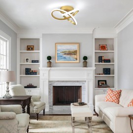 CANEOE 2 Packs Modern Led Ceiling Light Fixture,Gold Led Hallway Light Fixtures Ceiling Lamp for Hallway Bedroom Bathroom Kitchen Balcony Stair Aisle Ceiling Lamp