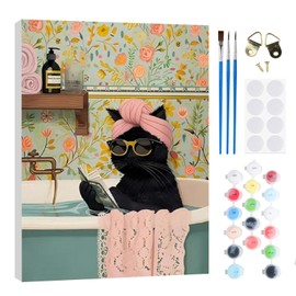 RICUVED Cat Paint by Numbers for Adults Kids–Animal DIY Paint by Numbers Kits with Wooden Frame,Easy Oil Painting Acrylic Pigment Drawing Paintwork Canvas 30x40 cm Home Decor