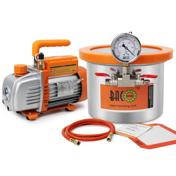 BACOENG BACOENG 1.5 Gallon 3.6 CFM Tempered Glass Lid Vacuum