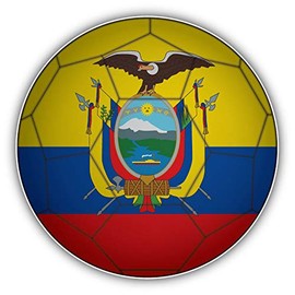 JJH Inc Magnet Ecuador Flag Soccer Ball Flexible Vinyl Magnet Waterproof Car Magnetic Bumper Sticker 5"