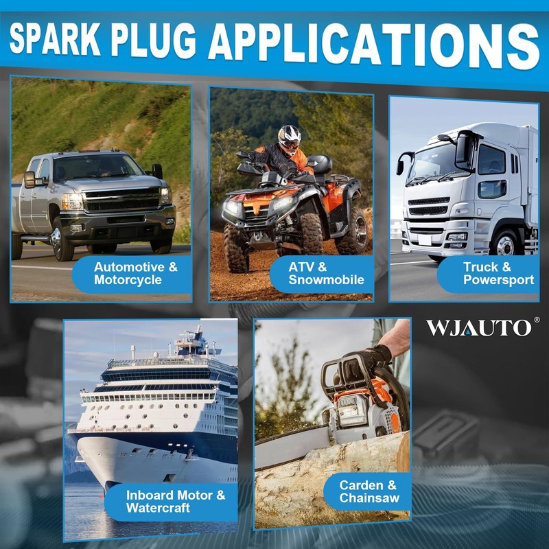 WJAUTO Iridium Spark Plugs 4 Pack, Pre-Gapped Sparkplugs OEM Replacement