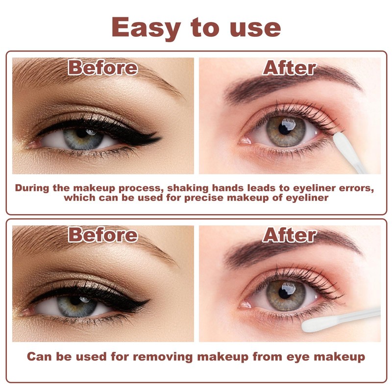 Cotton Swabs,Cotton Makeup Remover Swabs,Eye & Lip Sticks Remover,Liquid-Filled Makeup