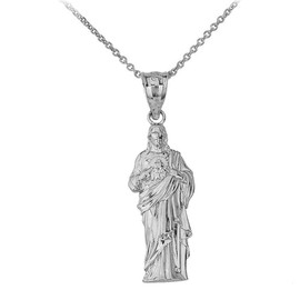 Fine 925 Sterling Silver Jesus Christ Body Pendant Necklace