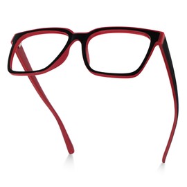 Zeelool Classic Square Blue Light Blocking Glasses, Eyeglass Frame for Women Anti Eyestrain & UV from Computer Reading/TV/Phone JGT624975-03B Black-Red