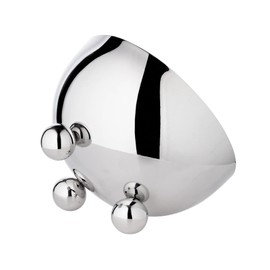 EDZARD Chicago Bowl Diameter 15 cm Height 9 cm on 3 Ball Feet Polished Stainless Steel