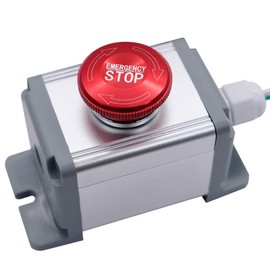 mxuteuk 22mm Stainless Steel Metal Latching Emergency Stop Push Button Switch Waterproof IP65 12-220V 3A 1NO 1NC Switch Station Box with Connection Plug,MXU-DT-JH