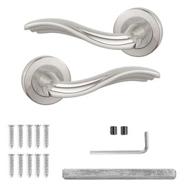 Decoranddecor Solace Silver Internal Door Handles – Aluminium Handle Sets with Mortice Latch – Sleek and Durable Design for Wooden Interior Doors in Homes, Offices, and Bedrooms