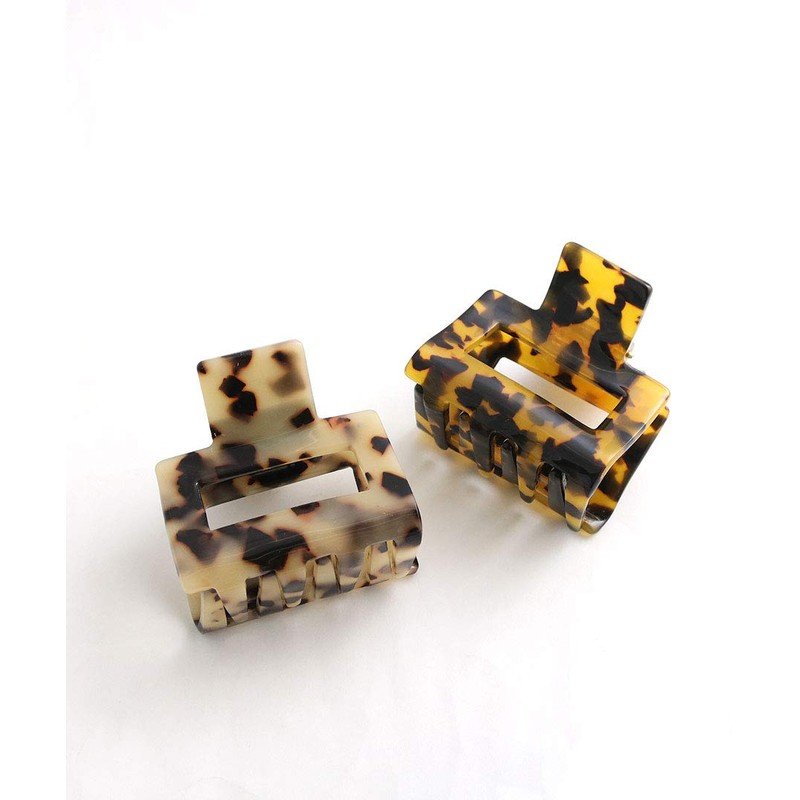 VingTAINE H7348-BR- Tortoise Shell Style Square Hair Claw Hair Clip,