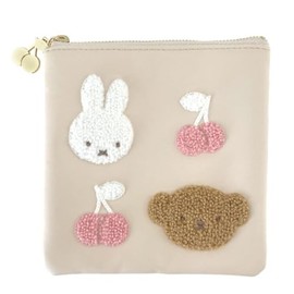 SHOBIDO MF46401 Miffy & Boris Square Pouch, Size (W x H x D): 5.6 x 5.6 x 0.4 inches (143 x 143 x 10 mm)